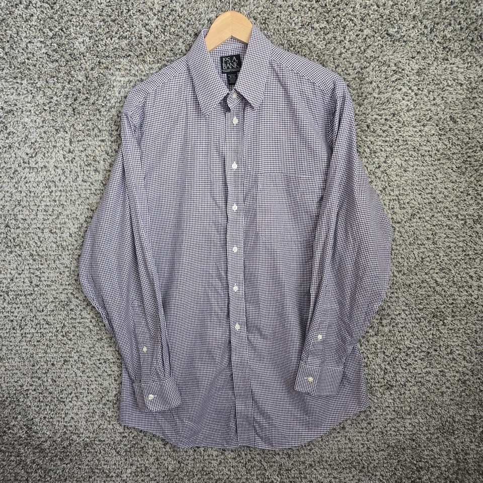 Camisa Jos A Bank Para Hombres 16 33 Púrpura Cuadros Abotonada Viajero Algodón Carrera Foto 1 de 4