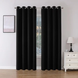Blackout Curtains 84 Inch Length 2 Panels Set, Thermal Insulated Long Curtain... - Picture 1 of 7
