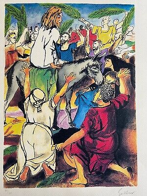 Renato Guttuso ''Gesù Entra A Gerusalemme'' Litografia 1984 Pubblicata • 250€