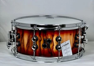 Sonor SQ2 14x6.5 Maple Medium Red Burst over African Marble High Gloss Snare - Picture 1 of 15