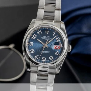 Rolex Datejust 36 Blue Dial Oyster Roulette-Datum Edelstahl Automatik Ref 116200 - Bild 1 von 14