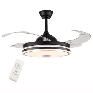 42" Retractable Ceiling Fan w/Light + Bluetooth Speaker Dimmable LED Chandelier - Picture 1 of 11