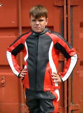 Baby Biker Kids Demon Sport Leather Childs Motorcycle Motorbike Jacket Red T