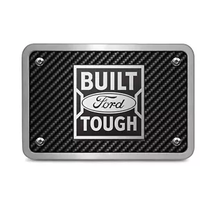 Built-Ford-Tough 3D Logo Carbon Fiber Texture Billet Aluminum 2" Tow Hitch Cover - Picture 1 of 5