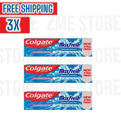 3 x 100ml Colgate Max Fresh Toothpaste With Cooling Crystals, Cool Mint (Blue) - Image 1 of 4