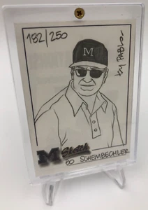 TK Legacy Coach BO SCHEMBECHLER Hand Drawn SKETCH SP/250 by PABLO Card MICHIGAN - Picture 1 of 10