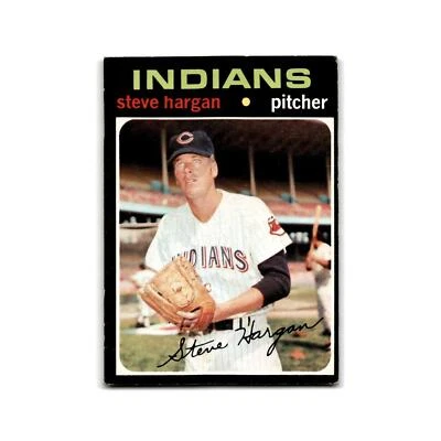Steve Hargan 1971 Topps #375 Cleveland Indians Baseball Card EX - Image 1 of 3