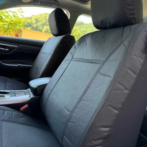For Acura TSX Front Car Seat Covers All Black Waterproof Canvas - Picture 1 of 7