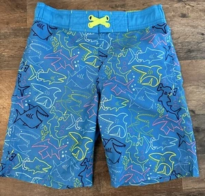 Cat & Jack Boys Swim Trunks Shorts Shark Print 8 / 10 Medium Sharks - Picture 1 of 6