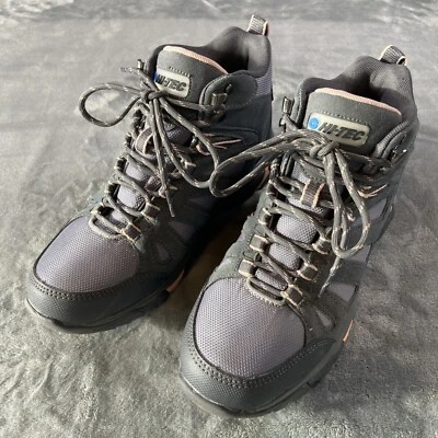 Botas de Senderismo Hi-Tec Para Mujer 8M Gris Rosa Dri-Tec Impermeables Con Cordones Tobillo Foto 1 de 4