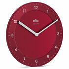 Klasyczny radiowy zegar ścienny Braun Design BC06R-DCF, czerwony, nowy + oryginalne opakowanie, 67021