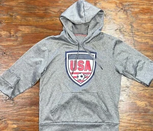 USA Soccer Hoodie Youth Medium HKY Sportswear Pullover Gray Short Sleeve M - Picture 1 of 7