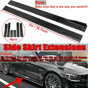 Pair ABS Side Skirt Extension Rocker Panel Splitters Lip For Car Universal Honda - Picture 1 of 12