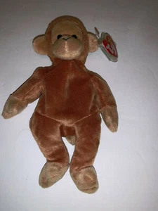Vintage Stofftier TY BEANIE braun Affe BONGO mit Etikett 17.08.95 Geburtsdatum - Bild 1 von 8