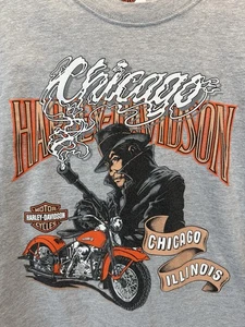 Harley-Davidson Chicago Illinois Mobster T-Shirt Herren XL Vintage Grau Y2K 2003 - Bild 1 von 9