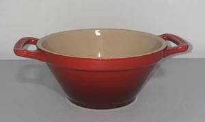 Le Creuset Rare Cassoulet Serving Bowl Red Dual Handles - Picture 1 of 5