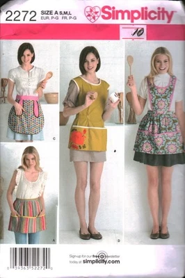 2272 Vintage Simplicity SEWING Pattern Misses Apron Cobbler Half Casual Retro L - Image 1 of 2
