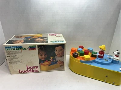 复古 1971 年火柴盒 Live 'n Learn Busy Buddies 音乐动作玩具工作得很好! — 第 1/4 张图片