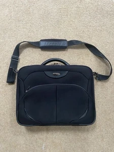 Samsonite Laptop Bag 20" Toploader Black Briefcase Shoulder Strap Excellent - Afbeelding 1 van 5