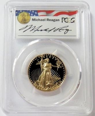 Reagan Legacy American Eagle 1992 oro P 25 USD 1/2 OZ graduación profesional Pr 69 cámara de cámara d Foto 1 de 2