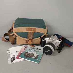 Canon EOS 300 35mm Film Camera w Canon 28-90mm Zoom Lens Bag & Manuals -CP - Picture 1 of 7