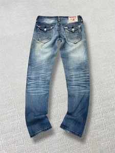 True Religion Baggy Jeans Womens Size W28 L31 Blue Designer Urban Y2K 90s 2000s - Picture 1 of 9