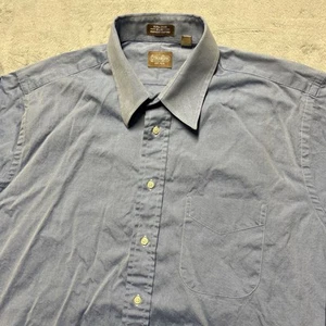 VTG Gitman Bros Dress Shirt Mens 17/36 XL Blue Ultra Fine Oxford Cotton USA Made - Picture 1 of 6