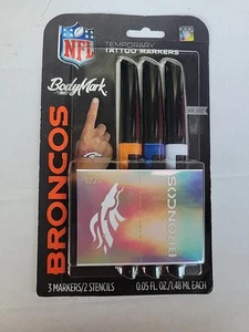 BodyMark by BIC Temporary Tattoo Marker NFL Series Denver Broncos Skin Safe - Picture 1 of 4