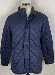 Peter Millar Suffolk Jacket Men's Medium Quilted Coat Puffer Fleece Lined Blue M - Picture 1 of 9