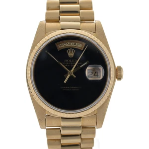 Rolex Day Date 18038 Solid 18k Gold Custom Onyx Dial 36mm Automatic Watch - Picture 1 of 17