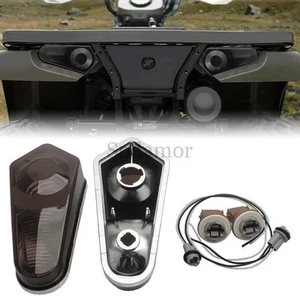 Smoke Rear Tail Lights Tail Lamps Cover W/Wire Fit For Polaris RZR/For Sportsman - Picture 1 of 24