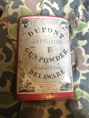Pistola Powder Can VACÍA Du Pont KEG Bote de Polvo Negro 100 Años Foto 1 de 4