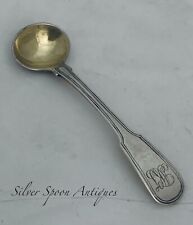 Rare West Indian/Canadian Fiddle and Thread Salt Spoon, Peter Nordbeck, 1815-184