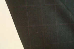 3.6 yds Luxury Wool Fabric Super 120s Suiting 9 oz Dk char Gray Plaid 130" BTP - Picture 1 of 4