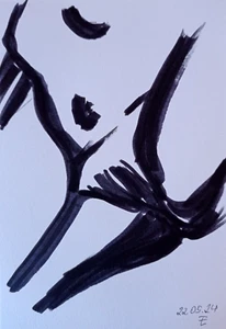 Original Drawing Erotic Female Body Graphics Art Sketch Marker Illustration 8х6" - Picture 1 of 8