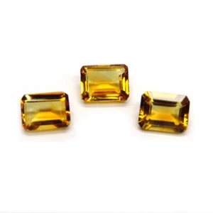 INCREÍBLE 3 PIEZAS 4,25 CTS CORTE OCTÁGONO AMARILLO DORADO NATURAL CITRINO GEMA - Imagen 1 de 3