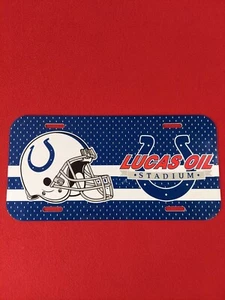 Indianapolis Colts Lucas Oil Stadium Plastic License Plate - Picture 1 of 5