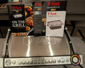 T-Fal, Electric Grill, OptiGrill Stainless Steel XL 6 Servings 9 Intelligent NEW - Picture 1 of 7