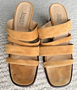 Jones the Bootmaker - Sandalias/mulas de gamuza tostada con tiras talla 5/38 - Imagen 1 de 14