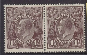 KGV 1 1/2d BLACK BROWN LARGE MULTI WMK BW84(2)e TA JOIN MH IN PAIR - Picture 1 of 2