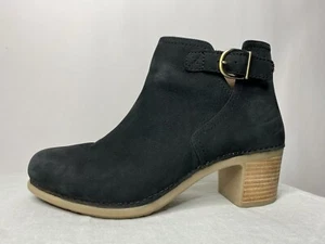 Dansko Henley Ankle Boots Black Nubuck Leather Women's 40 US 10 Heeled Zip - Picture 1 of 12