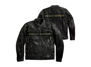 Harley Davidson Men's Motorcycle Jacket Genuine Cowhide Leather Biker Jacket Men - Picture 1 of 4