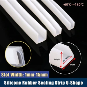 Silicone Rubber Sealing Strip U-Shape Window Door Glass Edge Protector White - Picture 1 of 14