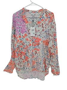Reiss Women Hallie Floral Shirt Size 2 Preppy Long Sleeve Button Front NWT - Picture 1 of 6