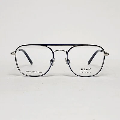 KLIIK 660 Square/Aviator Stainless Steel Glasses in Blue / Silver | 49mm - Image 1 of 4