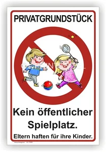 Schild Privatgrundstück kein öffentlicher Spielplatz Warn-Verbotsschild P0084 - Bild 1 von 3