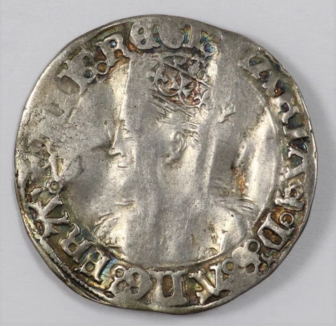 1553-1554 Great Britain Queen Mary Silver Groat MM: Pomegranate Cover