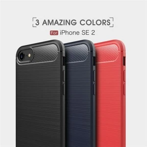 Coque 4,7" pour iPhone SE (2020) - Coque TPU souple en fibre de carbone - Photo 1 sur 10