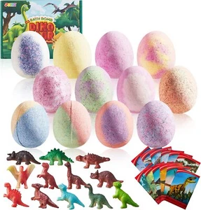 12 Pack Bath Bombs with Dinosaur Surprise Toy Inside Easter Gifts for Toddlers - Picture 1 of 7