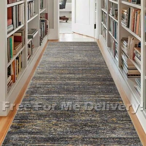 HERVEY CLOUD ARTSY DARK COLOURS MODERN FLOOR RUG RUNNER 80x300cm **FREE DELIVERY - Picture 1 of 6